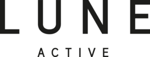 Logo of lune active featuring the word "lune" in large, bold, uppercase letters above the word "active" in smaller uppercase letters, all set against a plain background.